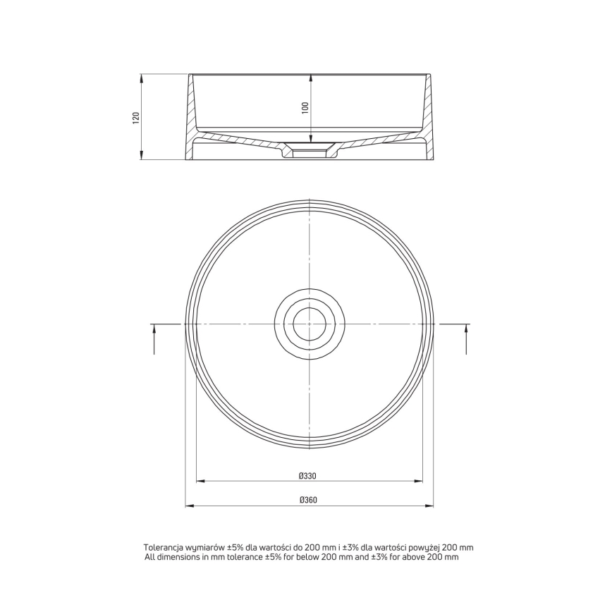 Deante CQS_5U4S - Countertop basin SILIA d. 36 cm granite/beige
