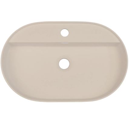 Deante CQS_5U6B - Countertop basin with a tap hole SILIA 35x55 cm granite/beige