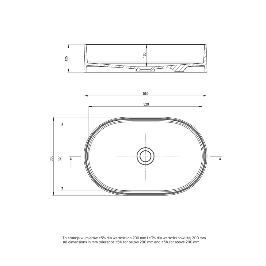 Deante CQS_5U6S - Countertop basin SILIA 35x55 cm granite/beige