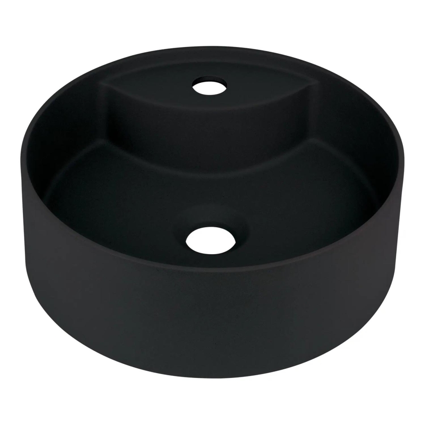 Deante CQS_NU4B - SILIA countertop washbasin with faucet hole Ø 36 cm, granite/black