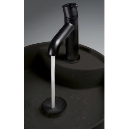 Deante CQS_NU4B - SILIA countertop washbasin with faucet hole Ø 36 cm, granite/black