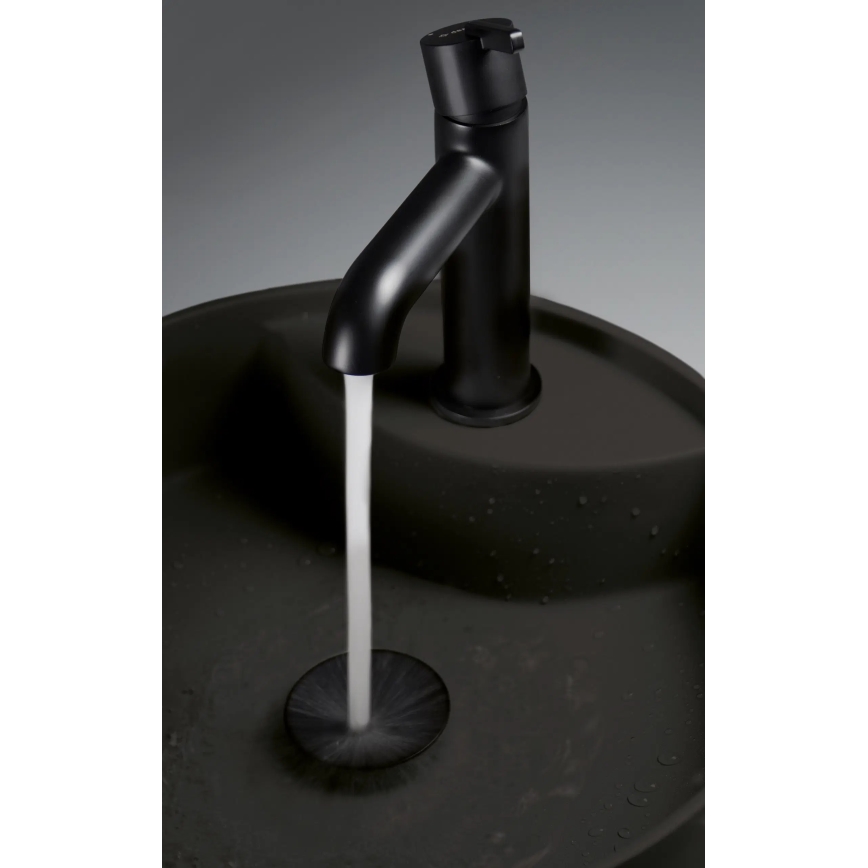 Deante CQS_NU4B - SILIA countertop washbasin with faucet hole Ø 36 cm, granite/black