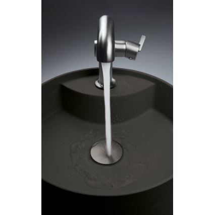 Deante CQS_NU4B - SILIA countertop washbasin with faucet hole Ø 36 cm, granite/black