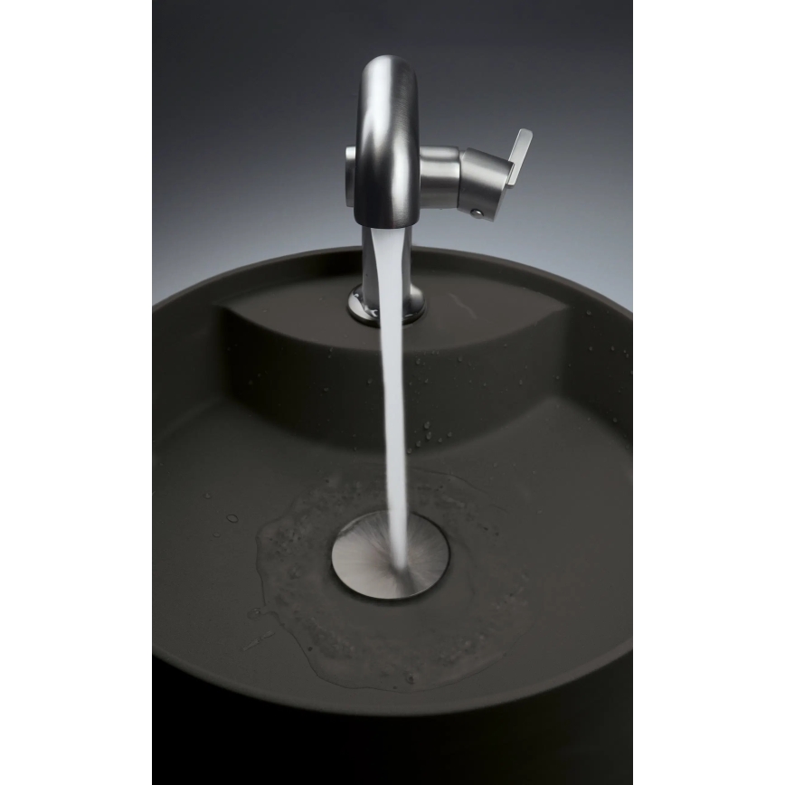 Deante CQS_NU4B - SILIA countertop washbasin with faucet hole Ø 36 cm, granite/black