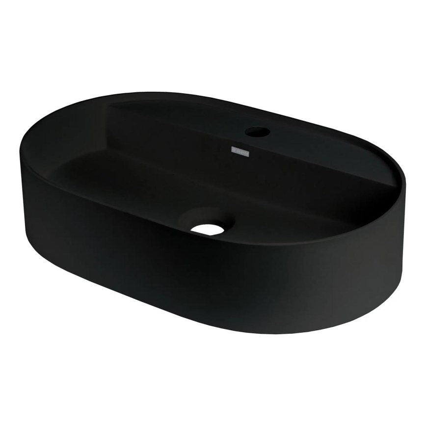 Deante CQS_NU6B - SILIA countertop washbasin with faucet hole 35x55 cm, granite/black