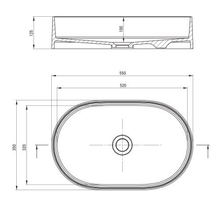 Deante CQS_NU6S - SILIA Countertop Basin 35 x 55 cm, Granite/Black