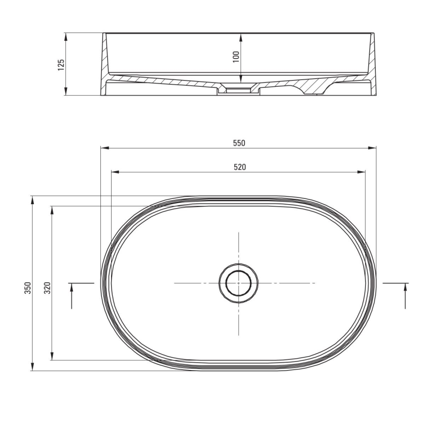 Deante CQS_NU6S - SILIA Countertop Basin 35 x 55 cm, Granite/Black