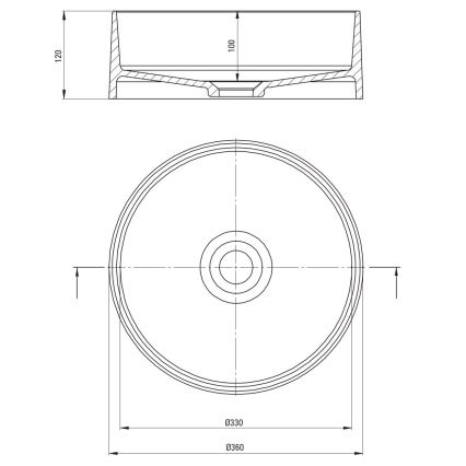 Deante CQS_SU4S - SILIA countertop basin Ø 36 cm granite/metallic grey