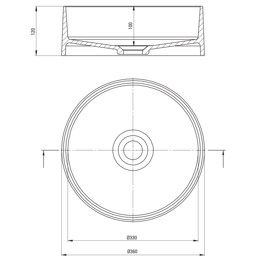 Deante CQS_SU4S - SILIA countertop basin Ø 36 cm granite/metallic grey