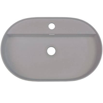 Deante CQS_SU6B - SILIA countertop basin with faucet hole, 35 x 55 cm, granite/metallic grey