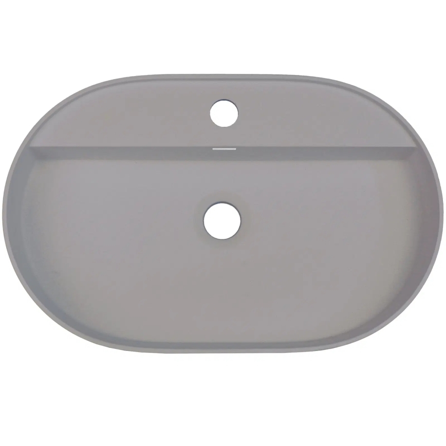 Deante CQS_SU6B - SILIA countertop basin with faucet hole, 35 x 55 cm, granite/metallic grey