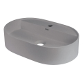 Deante CQS_SU6B - SILIA countertop basin with faucet hole, 35 x 55 cm, granite/metallic grey
