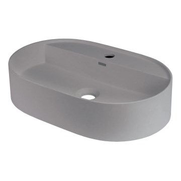 Deante CQS_SU6B - SILIA countertop basin with faucet hole, 35 x 55 cm, granite/metallic grey