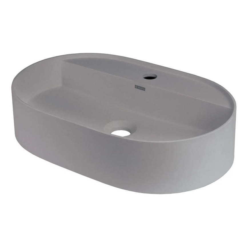 Deante CQS_SU6B - SILIA countertop basin with faucet hole, 35 x 55 cm, granite/metallic grey
