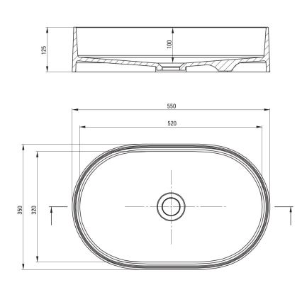Deante CQS_SU6S - SILIA Countertop Basin 35 x 55 cm, Granite/Metallic Gray