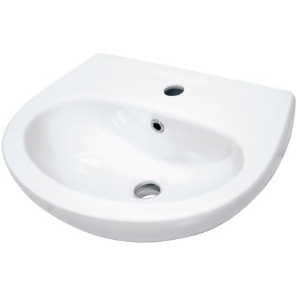 Deante - JASMIN wall-hung washbasin 45,7x36,4 + LEMON washbasin mixer