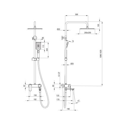 Deante NAC_01AM - ALPINIA Shower Set with Mixer in Polished Chrome