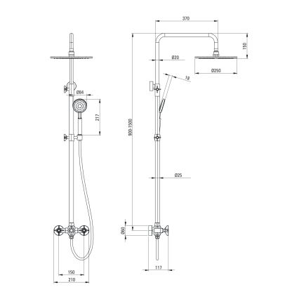 Deante NAC_N4QT - TEMISTO Black Shower Set with Mixer Tap