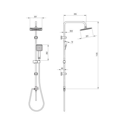 Deante NER_N51K - BORO Black Shower Set