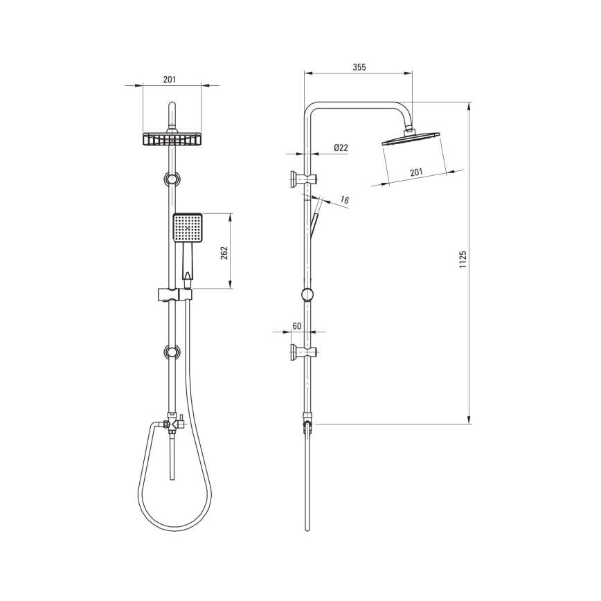 Deante NER_N51K - BORO Black Shower Set