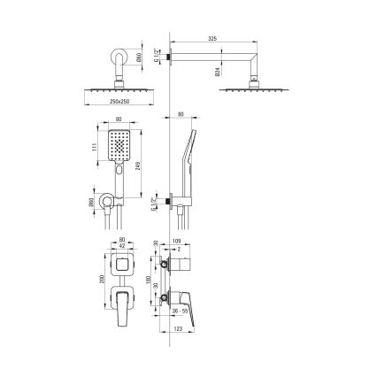 Deante NQL_N9YK - Shower set with BLUR concealed mixer, black