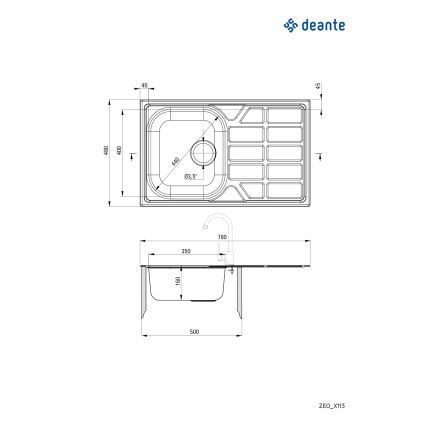 Deante ZEO_0113 - Kitchen sink SOUL 49x78 cm satin
