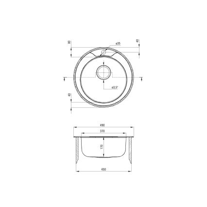 Deante ZHC_0813 - Kitchen sink TWIST d. 49 cm satin