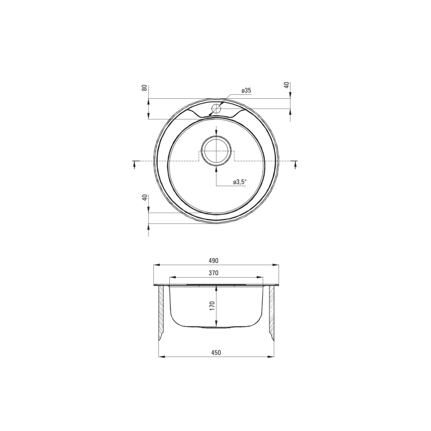 Deante ZHC_0813 - Kitchen sink TWIST d. 49 cm satin