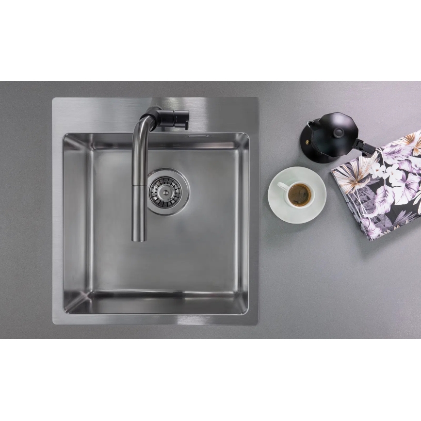 Deante ZPO_010A - Kitchen sink OLFATO 50,5x45 cm brushed steel