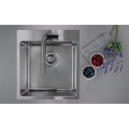 Deante ZPO_010A - Kitchen sink OLFATO 50,5x45 cm brushed steel