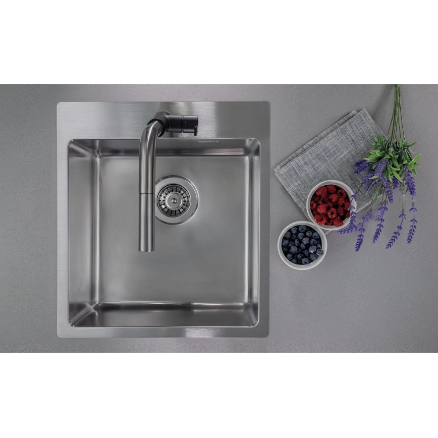 Deante ZPO_010A - Kitchen sink OLFATO 50,5x45 cm brushed steel