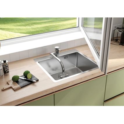 Deante ZPO_010B - Kitchen sink OLFATO 50,5x55 cm brushed steel