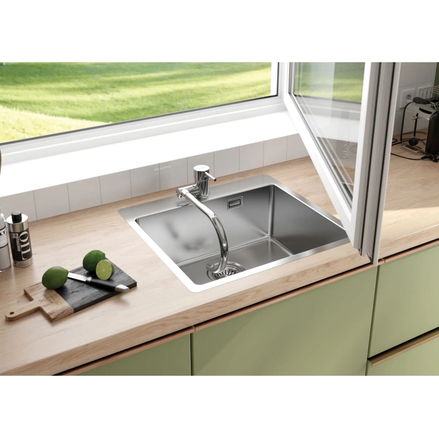 Deante ZPO_010B - Kitchen sink OLFATO 50,5x55 cm brushed steel