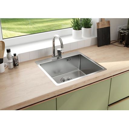 Deante ZPO_010B - Kitchen sink OLFATO 50,5x55 cm brushed steel