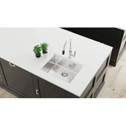 Deante ZPO_010B - Kitchen sink OLFATO 50,5x55 cm brushed steel