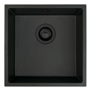 Deante ZQA_N10A - Kitchen sink CORDA 44x44 cm granite/black