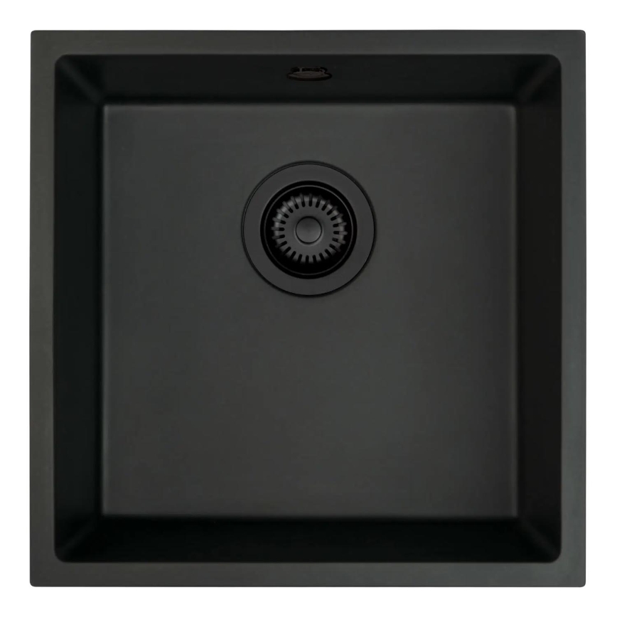 Deante ZQA_N10A - Kitchen sink CORDA 44x44 cm granite/black