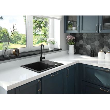 Deante ZQN_G11A - Kitchen sink ANDANTE 49x59 cm granite/metallic graphite