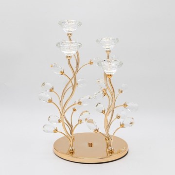 Decorative candlestick 20x34 cm gold