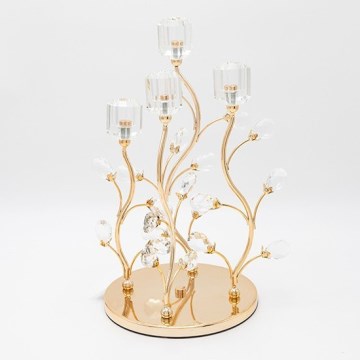 Decorative candlestick 20x36 cm gold