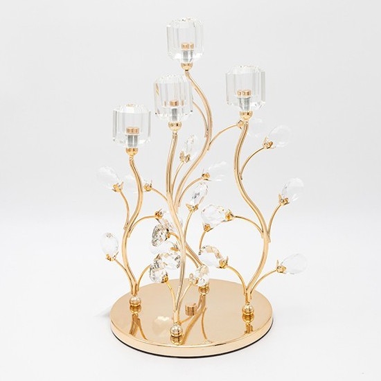 Decorative candlestick 20x36 cm gold