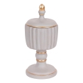 Decorative jar 21x9 cm gray/gold