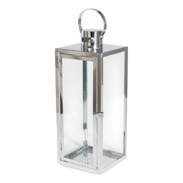 Decorative Lantern, 38 cm — Polished Chrome