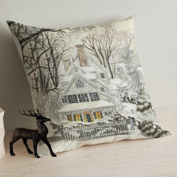 Decorative pillow 43x43 cm beige