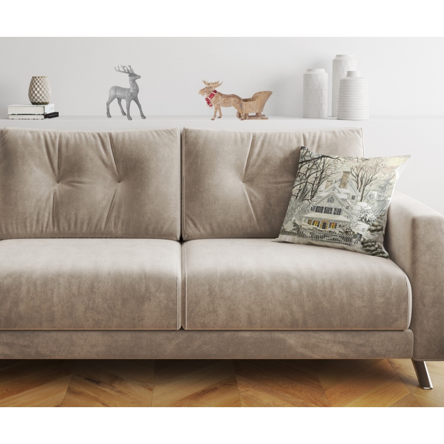 Decorative pillow 43x43 cm beige