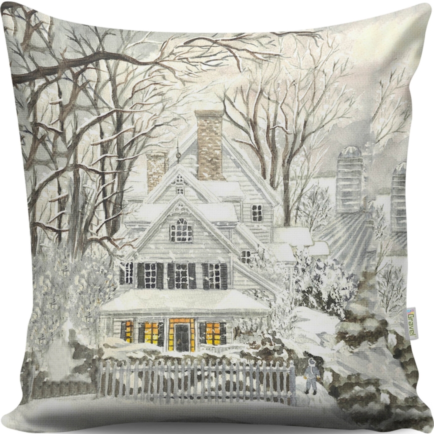 Decorative pillow 43x43 cm beige