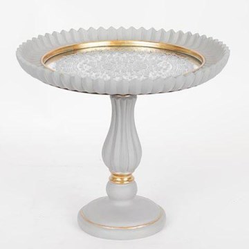Decorative tray d. 23,5 cm white/gold