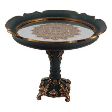 Decorative tray d. 24,7 cm green/gold