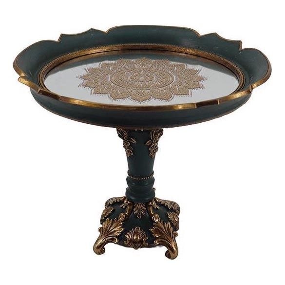 Decorative tray d. 24,7 cm green/gold