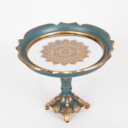 Decorative tray d. 24,7 cm green/gold